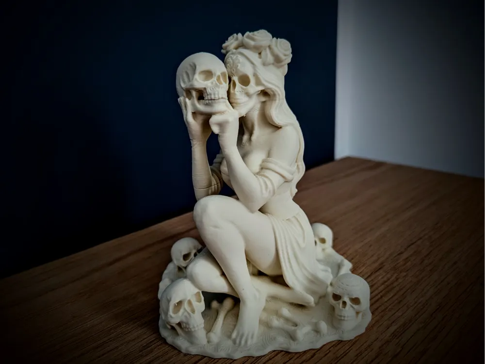 Santa Muerte Biblo Kurukafa Tutan İskelet Kadın Heykeli Gotik Ev Ofis Aksesuarı Hediyelik