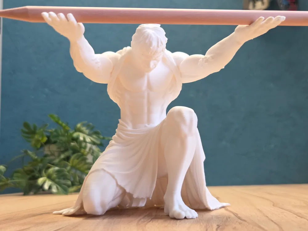 Atlas Mitolojik Heykel Kalemlik Dekoratif Biblo