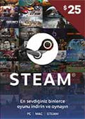 Steam Cüzdan Hediye Kartı - 25 USD (Türkiye)