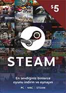 Steam Cüzdan Hediye Kartı - 5 USD (Türkiye)